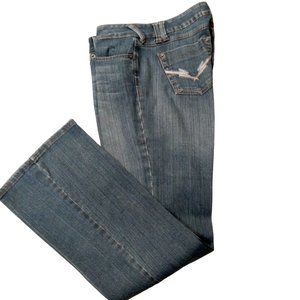 Size 7 Boot Cut Jeans with Fading, Denim  Jean, Candies Jeans, Stone Wash
